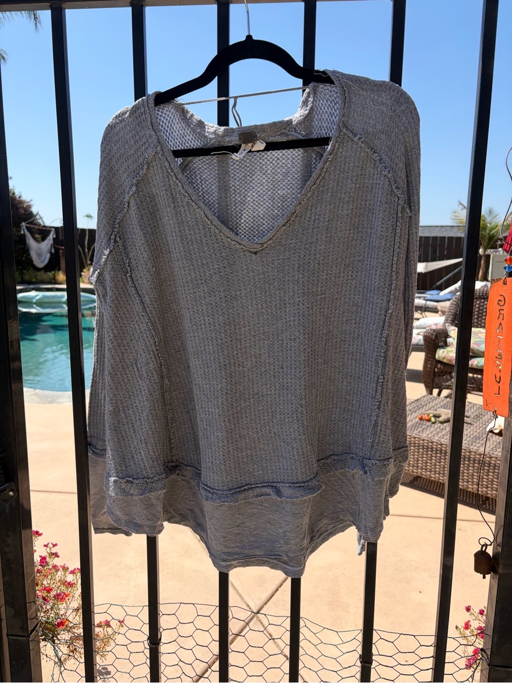Free people - we the free  light Gray Washed Pullover